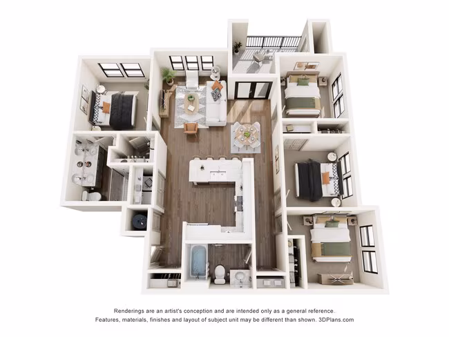 D1 - 4 bed 3202 floor plan